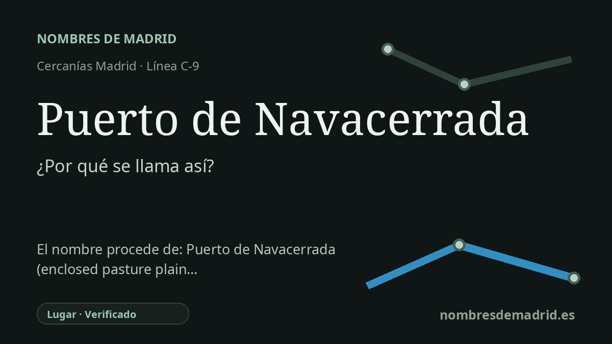 Origen del nombre de la estación Puerto de Navacerrada de Cercanías Madrid